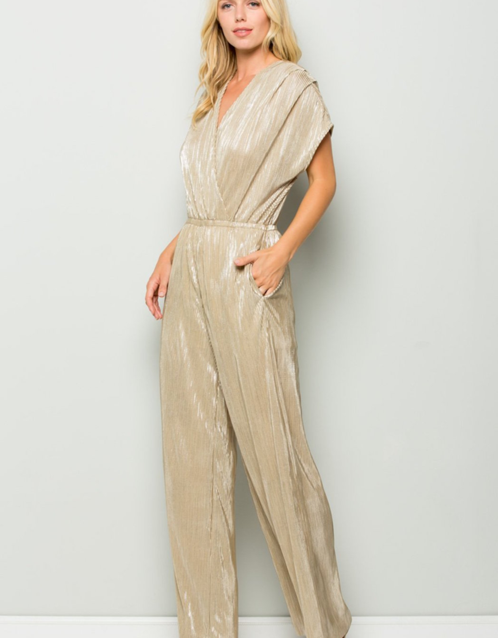 Gold Metallic Jumpsuit Aspen Bleu