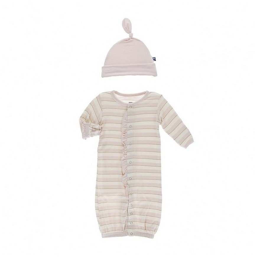 knotted gown and hat set
