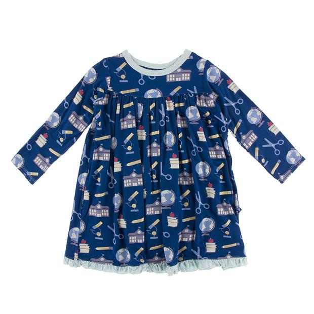 navy swing dress