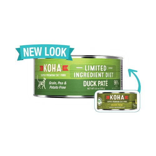 Koha Super Premium Pet Food Koha - Cat Food 90% Single Protein - Duck Pate 5.5oz