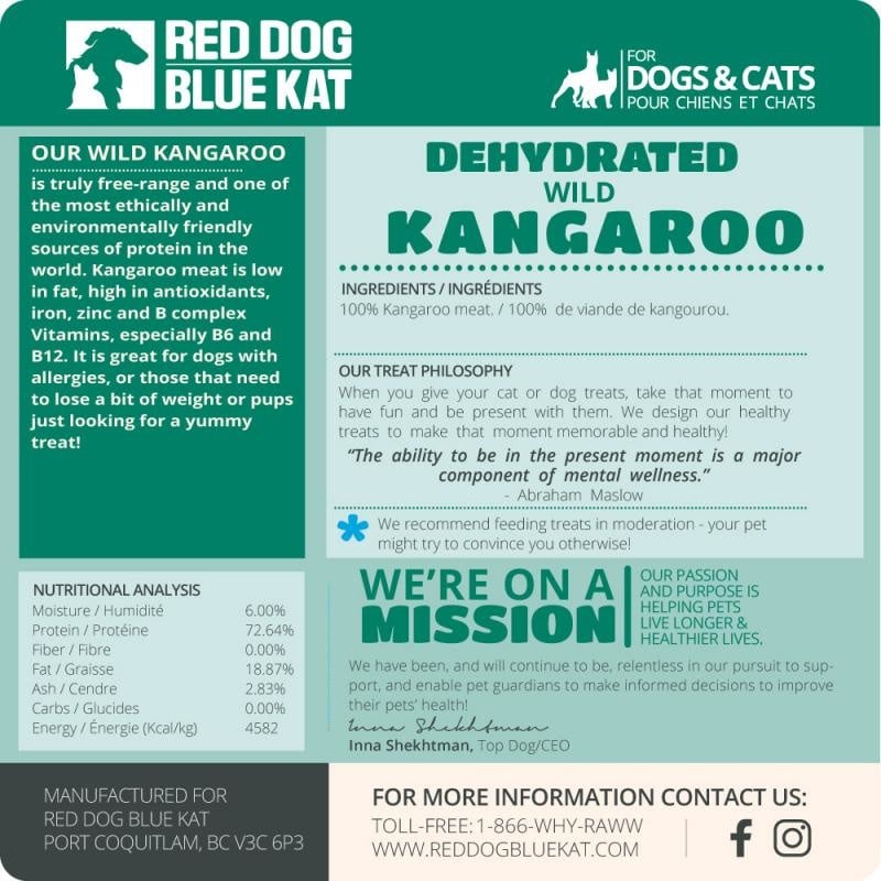 Red Dog Blue Kat Red Dog Blue Kat  - Wild Kangaroo Dehydrated Treats 85g