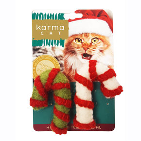 Dharma Dog Karma Cat Karma Cat - Holiday Candy Cane 2 Pc Cat Toys