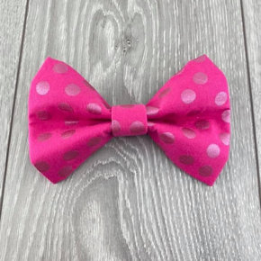 The Grey Dog - Bowtie Pink Polka Dot