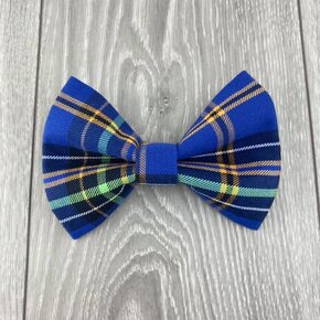 The Grey Dog - Bowtie Blue Plaid