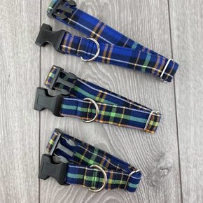 The Grey Dog - Clip Collar Blue Plaid