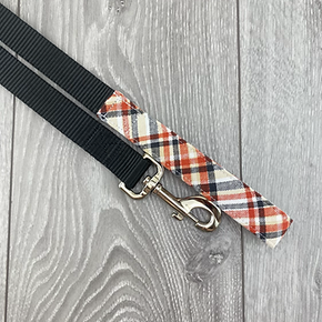 The Grey Dog - 6' Leash Red and  White Plaid (disc.)