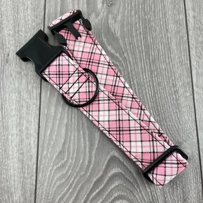 The Grey Dog - Clip Collar Pink Plaid