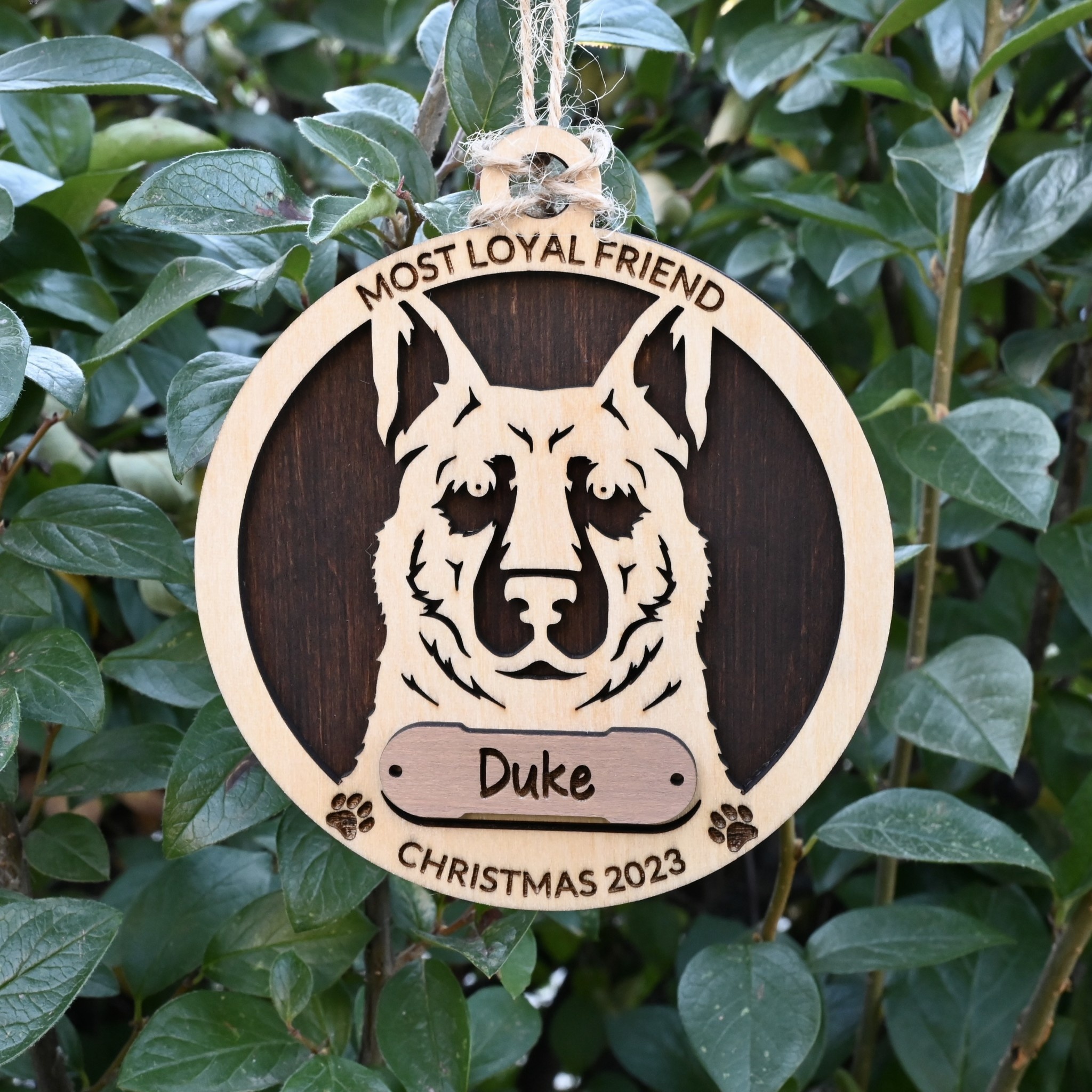 Laser Art YYC - Custom DOG Ornament - Unleashed