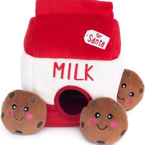 ZippyPaws Holiday Burrow - Santa's Milk & Cookies