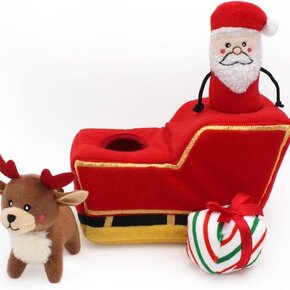 ZippyPaws Holiday Burrow - Santa's Sleigh