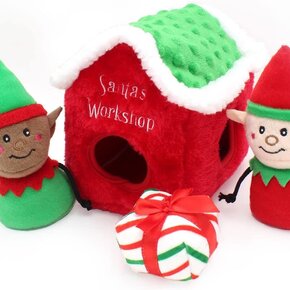 ZippyPaws Holiday Burrow - Santa's Workshop