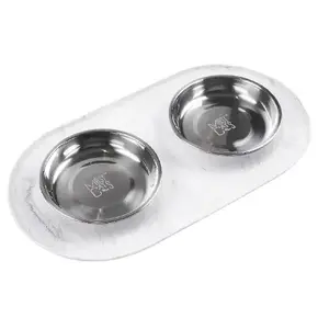 Messy Cats - Silicone Double Feeder - Marble