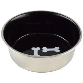 Unleashed - Heavy Stainless bowl Black bone interior