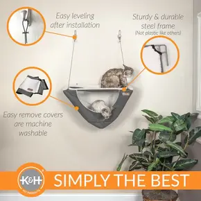 K&H Pet K&H Pet - Cat Wall Mount Hammock Single - Gray 23x12