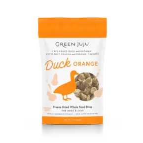 Green Juju - Freeze Dried Food Bites 3oz Duck Orange