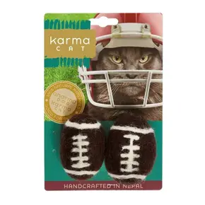 Dharma Dog Karma Cat Karma Cat - 1.5" Football 2 Pack Cat Toys