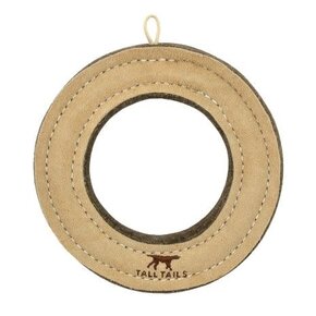 Tall Tails Tall Tails - 7" Ring Natural Leather & Wool Dog Toy