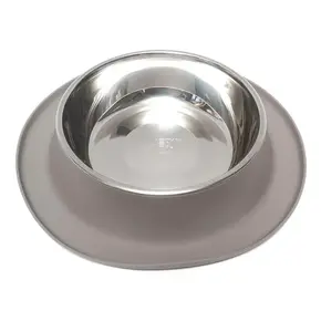 Messy Mutts Messy Mutts - Single Silicone  Feeder -Warm Grey XLG