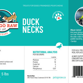 Pets Go Raw - Duck Necks Bulk 5lb Case