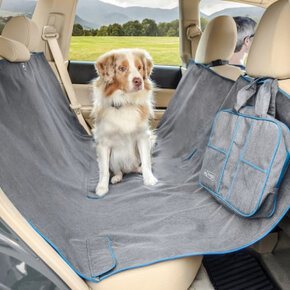 Kurgo - Car Hammock - Heather Grey/Coastal Blue