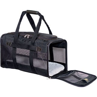 Petwise Sherpa - Deluxe Travel Carrier Bag Black - MED