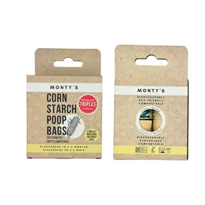 Monty's Cornstarch Poop Bags - 180 Bag Box (4 rolls of 45 bags)