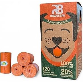 Rescue Bag Rescue Bag - Compostable Poop Bags Unscented (120 bags)