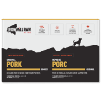 Iron Will Raw Pet Foods Iron Will - Original - Pork 12lb Box (12-1lb Packs)