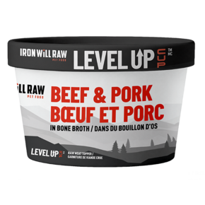 Iron Will - Level Up Topper Cup -Beef & Pork in Bone Broth 4oz