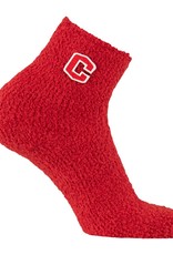 TCK TCK Fuzzy Solid Cozy Sock Red