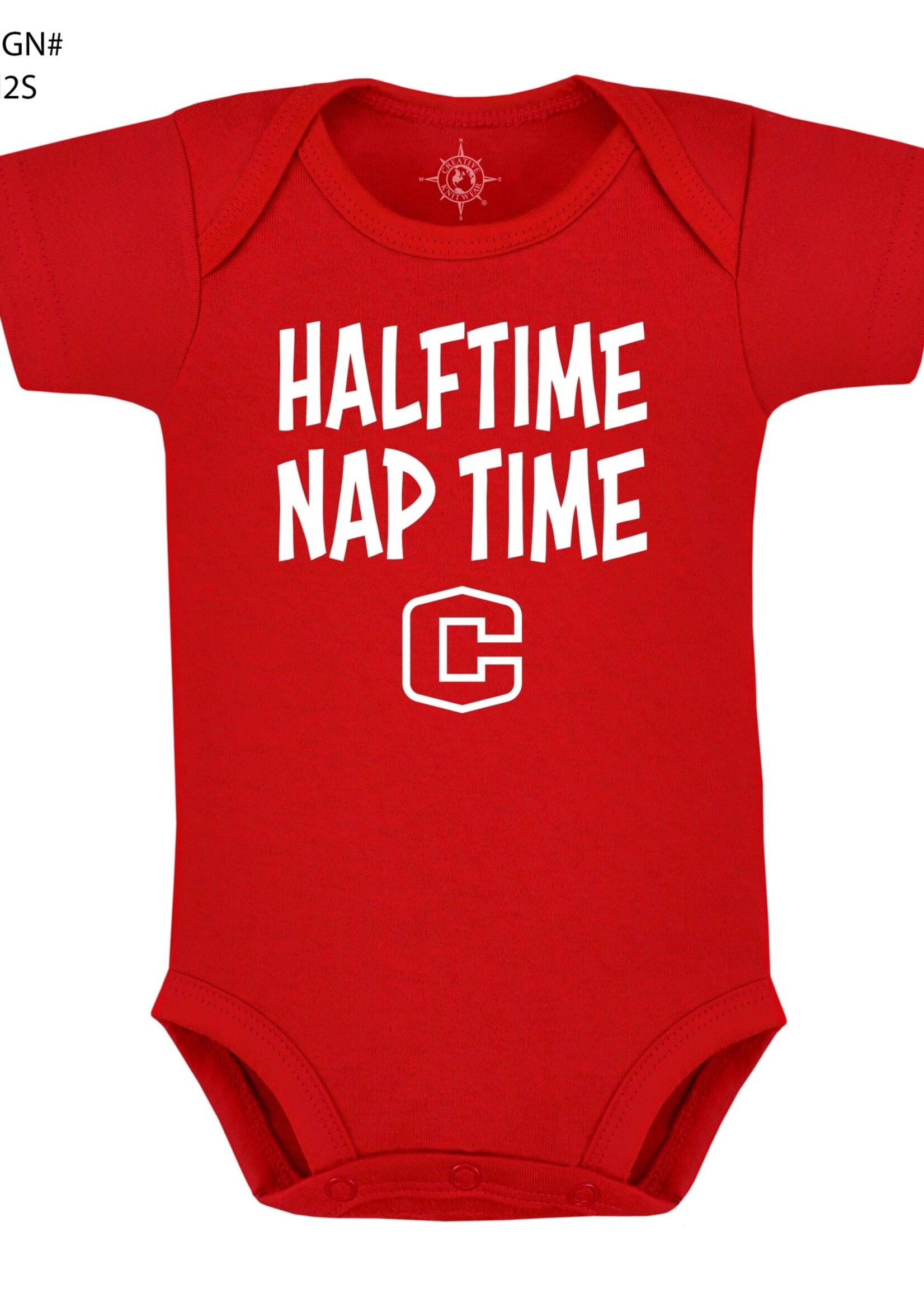 Creative Knitwear Creative Knitwear Onesie Halftime Nap Time Red