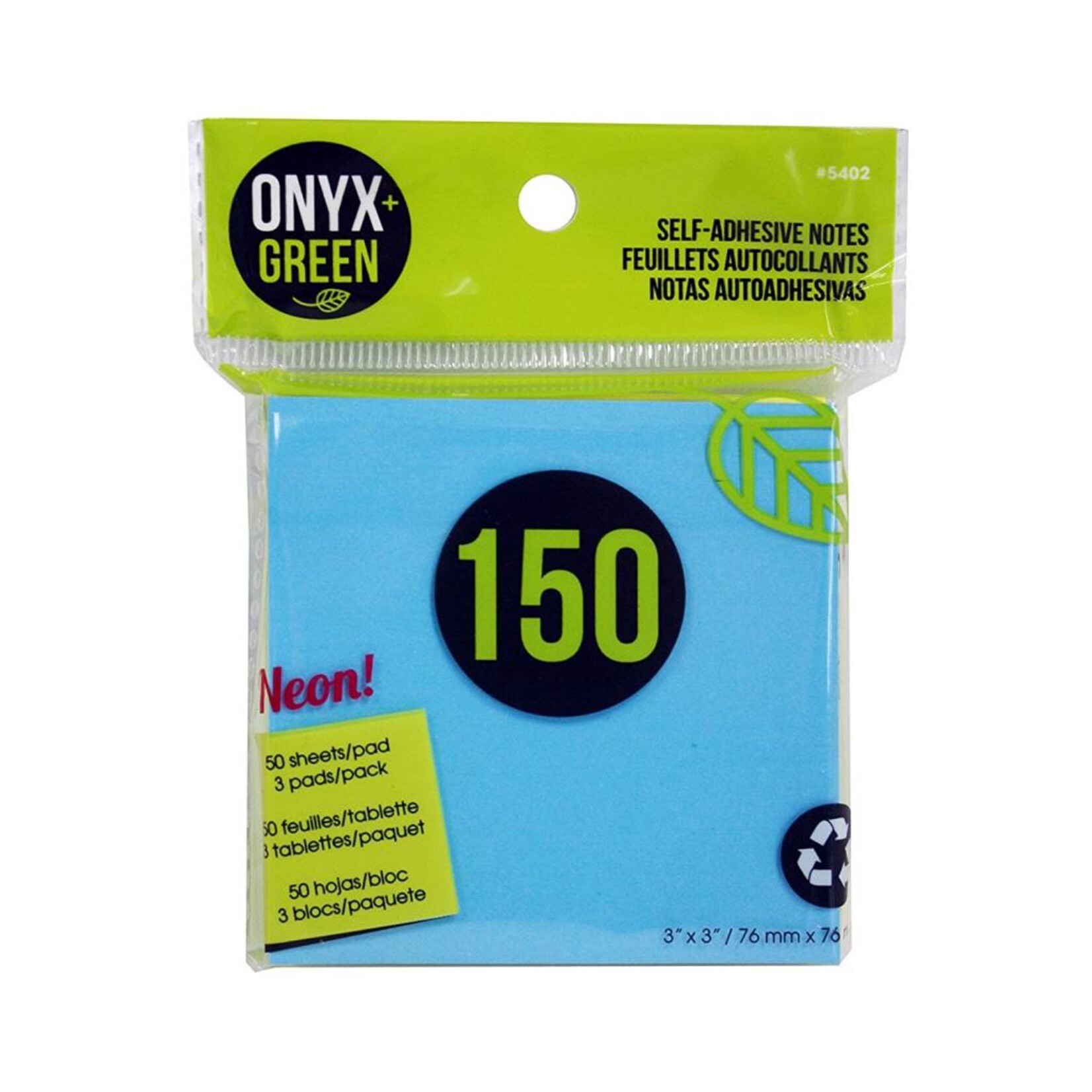 ONXG Onyx Green 3"x3" stick note