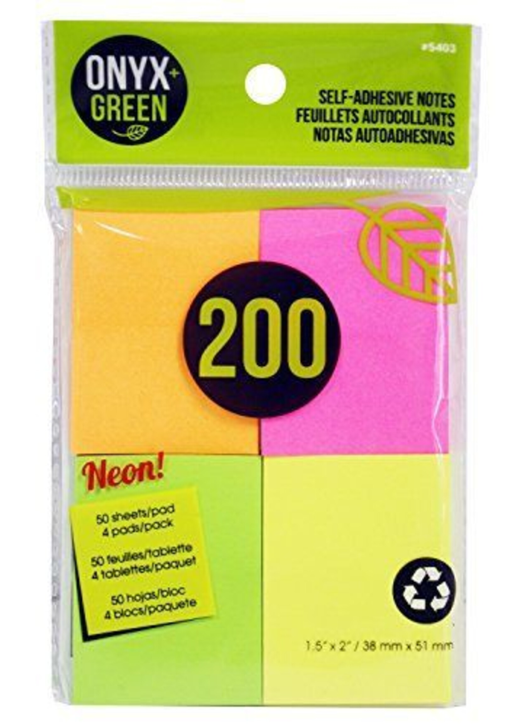 ONXG Onyx Green 1 1/2"x2" sticky note