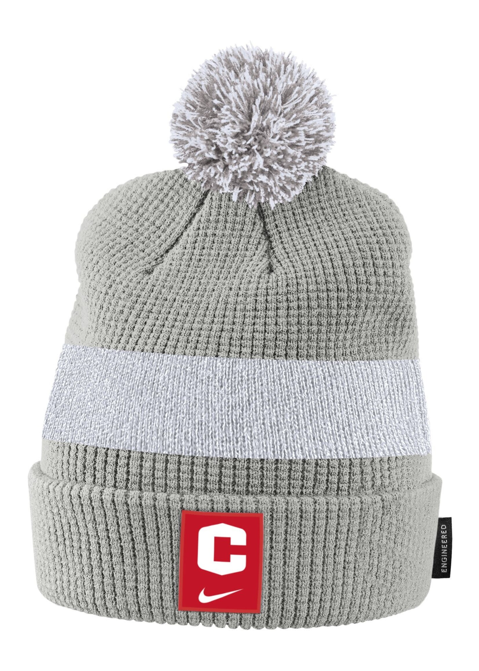 Nike Nike Sideline Striped Beanie with Pom Gray