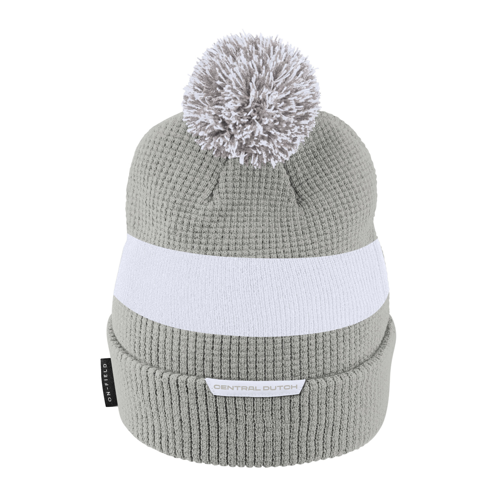 Nike Nike Sideline Striped Beanie with Pom Gray