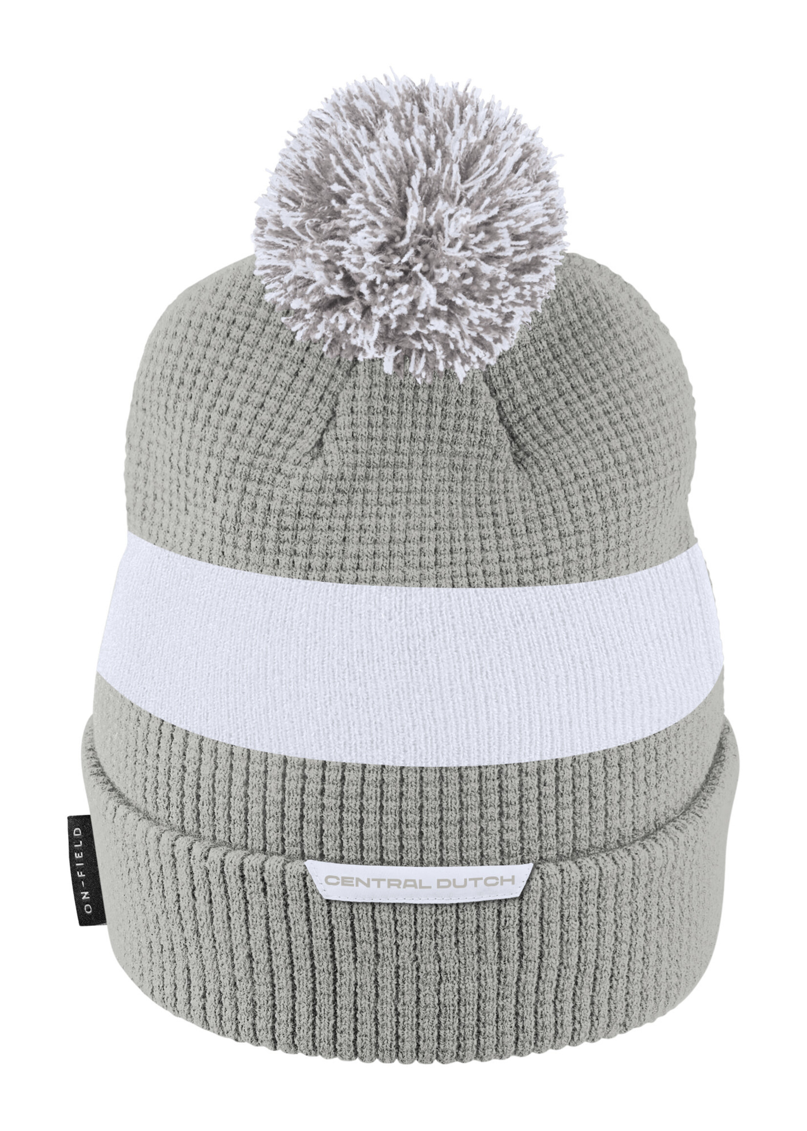 Nike Nike Sideline Striped Beanie with Pom Gray