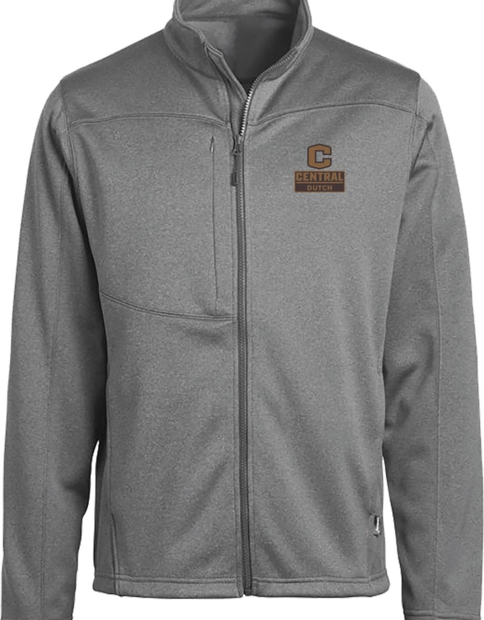 College House College House Soft Shell FZ with Leather Patch Charcoal