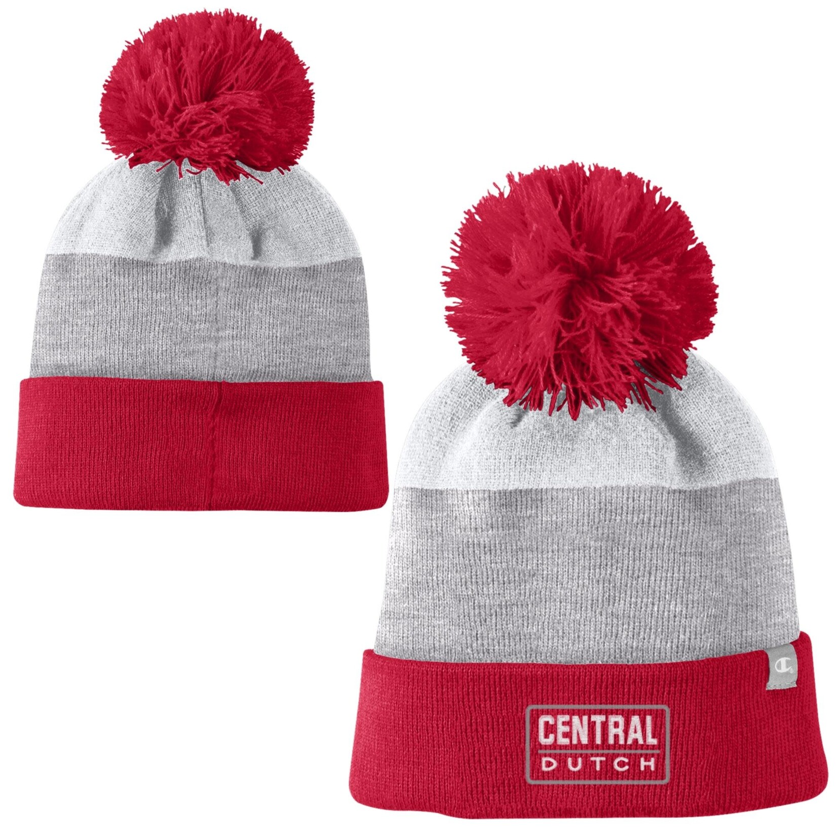 CHAMPION Champion Blocked Beanie with Pom Red