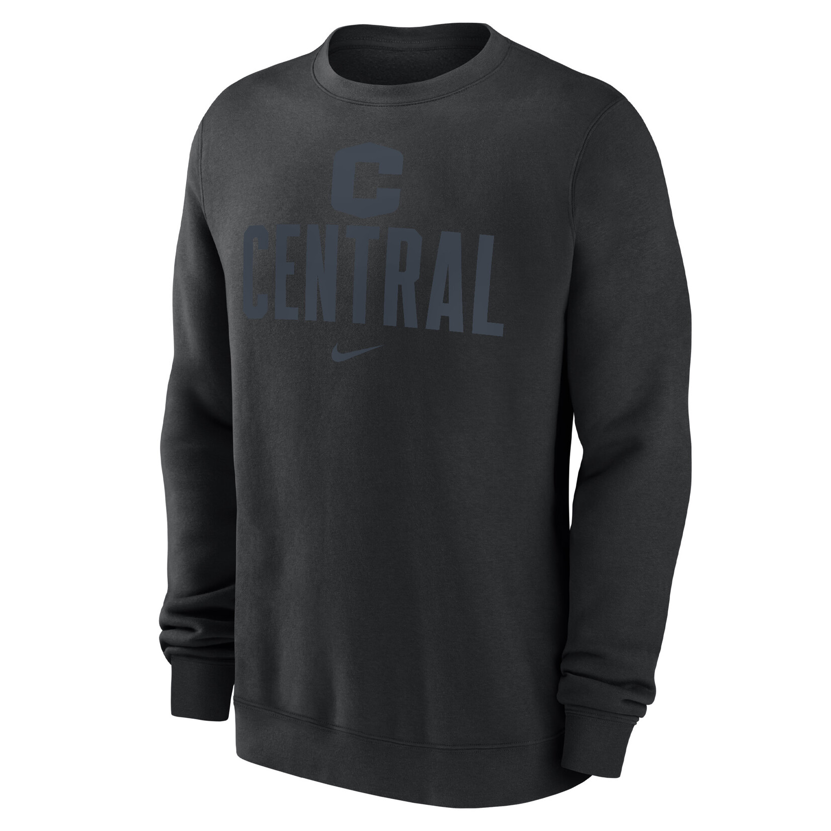 Nike Nike Club Fleece Crew C Central Swoosh Black Tonal