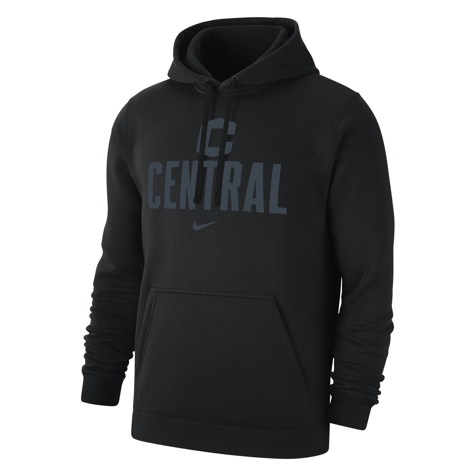 Nike Nike Club Fleece Hood C Central Swoosh Black Tonal