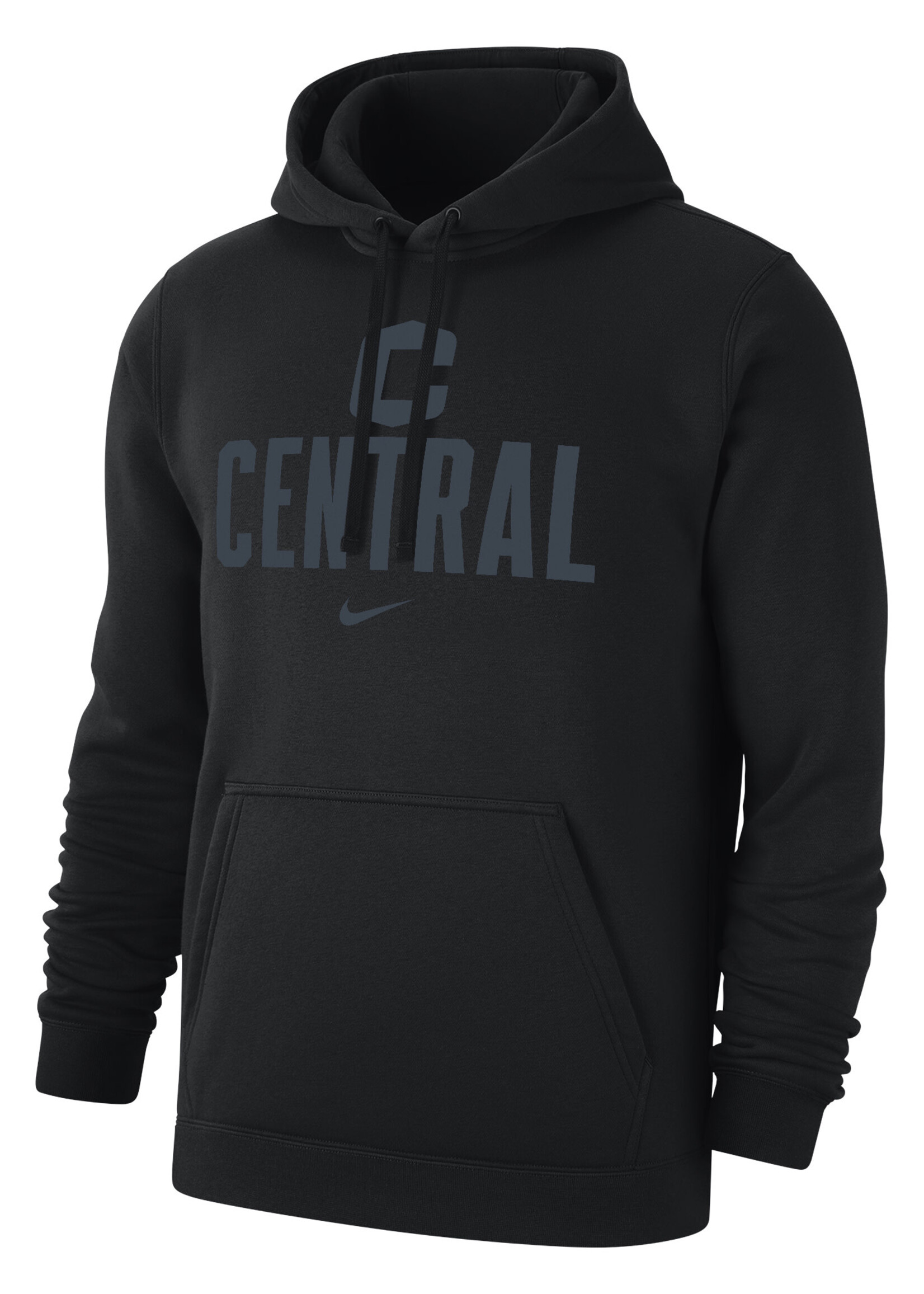 Nike Nike Club Fleece Hood C Central Swoosh Black Tonal