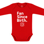 Creative Knitwear Creative Knitwear LS Onesie Fan Since Birth Red