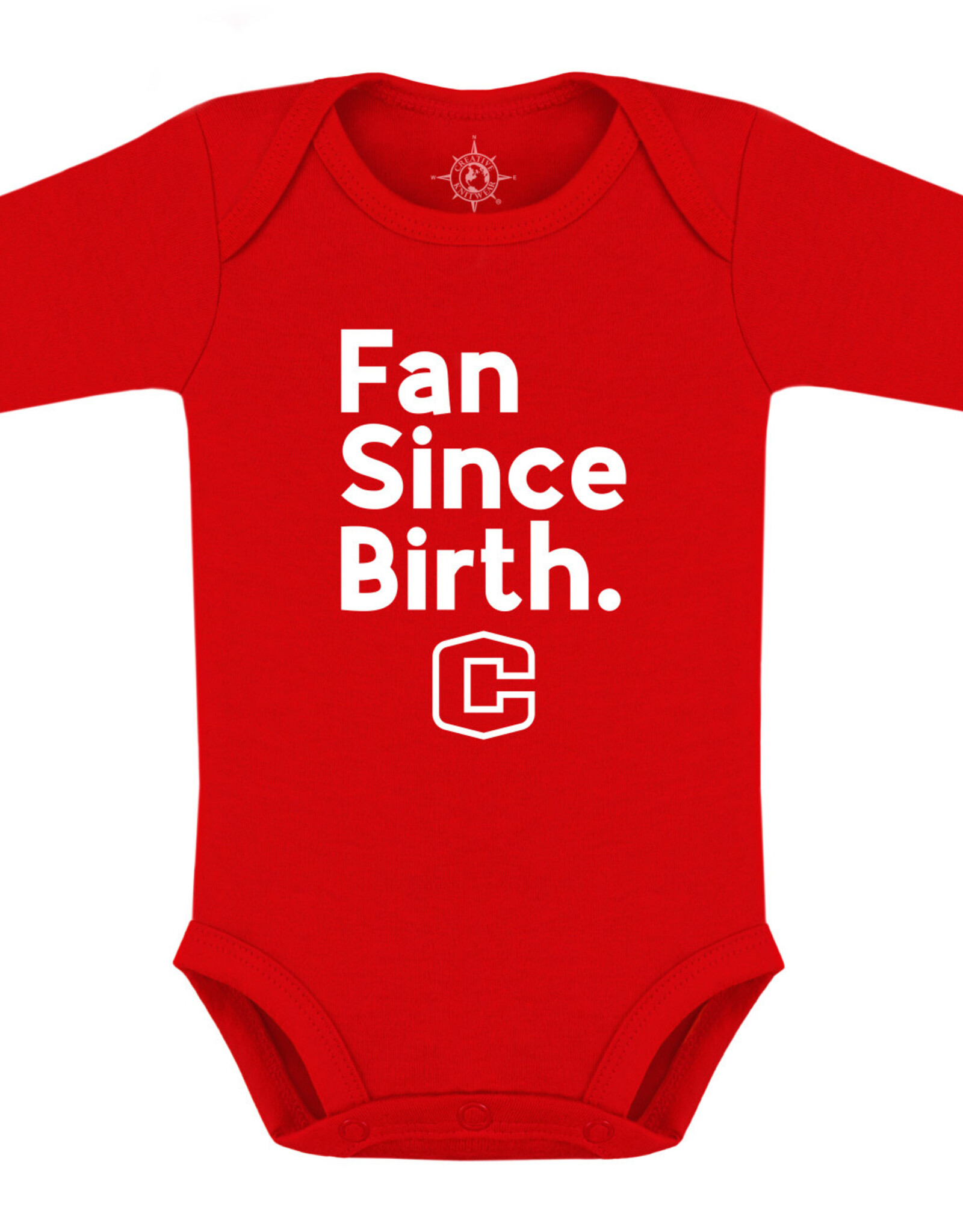 Creative Knitwear Creative Knitwear LS Onesie Fan Since Birth Red