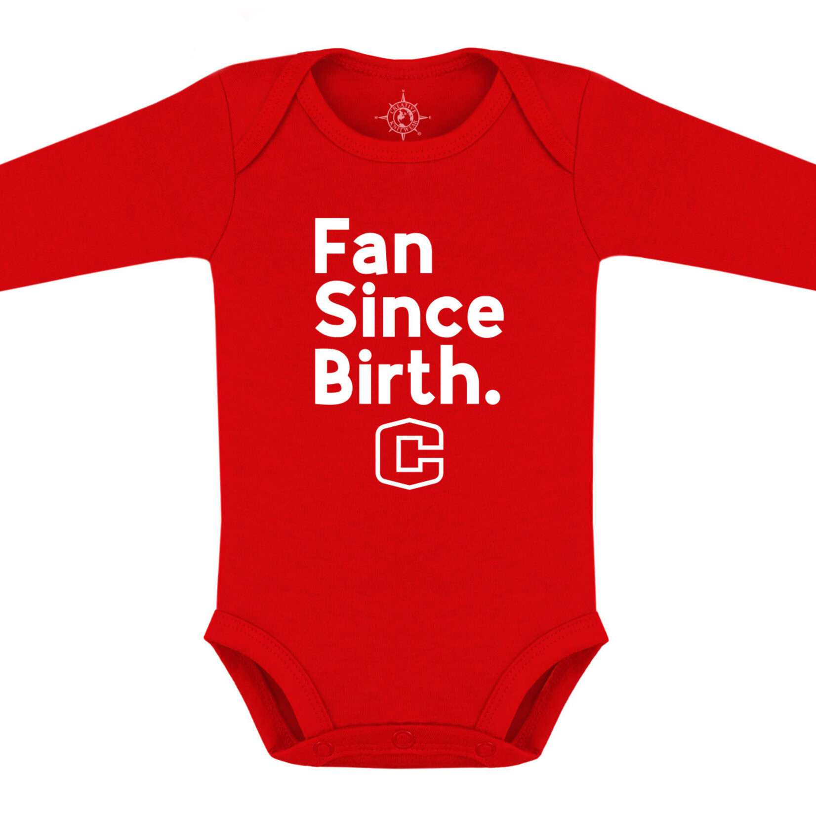 Creative Knitwear Creative Knitwear LS Onesie Fan Since Birth Red