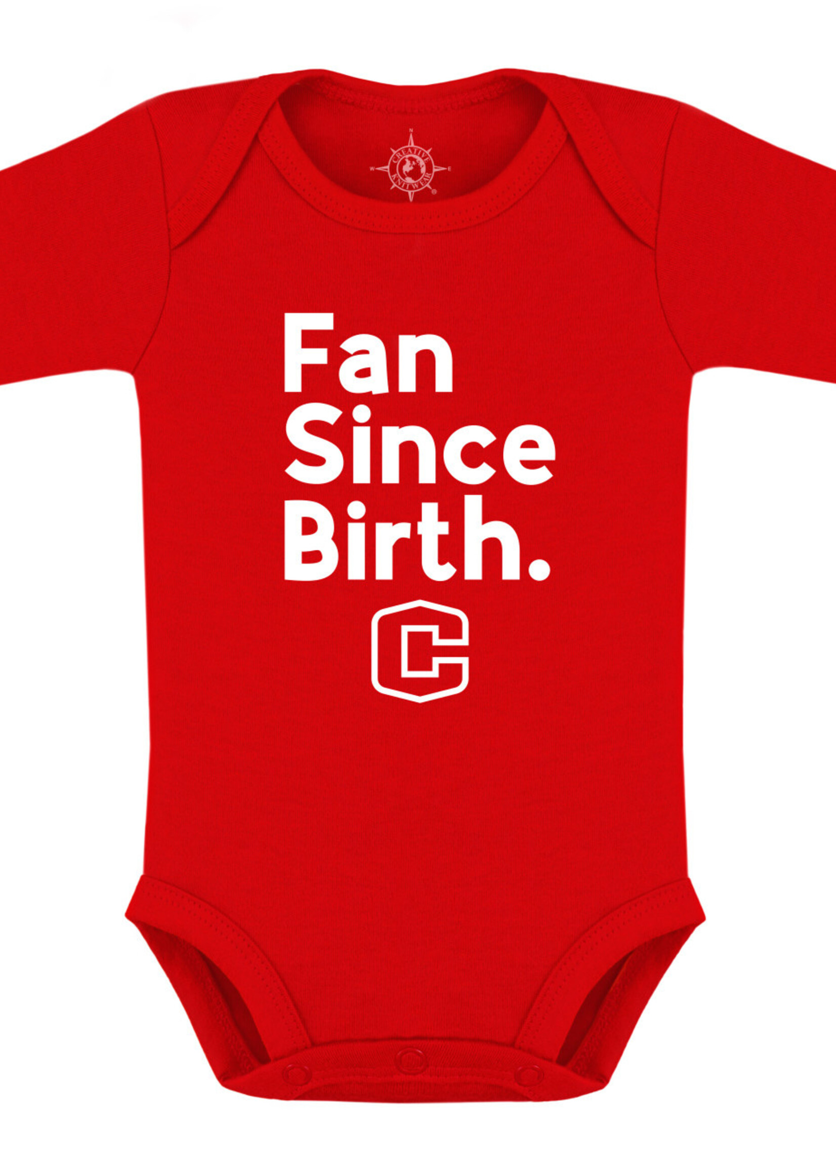 Creative Knitwear Creative Knitwear LS Onesie Fan Since Birth Red
