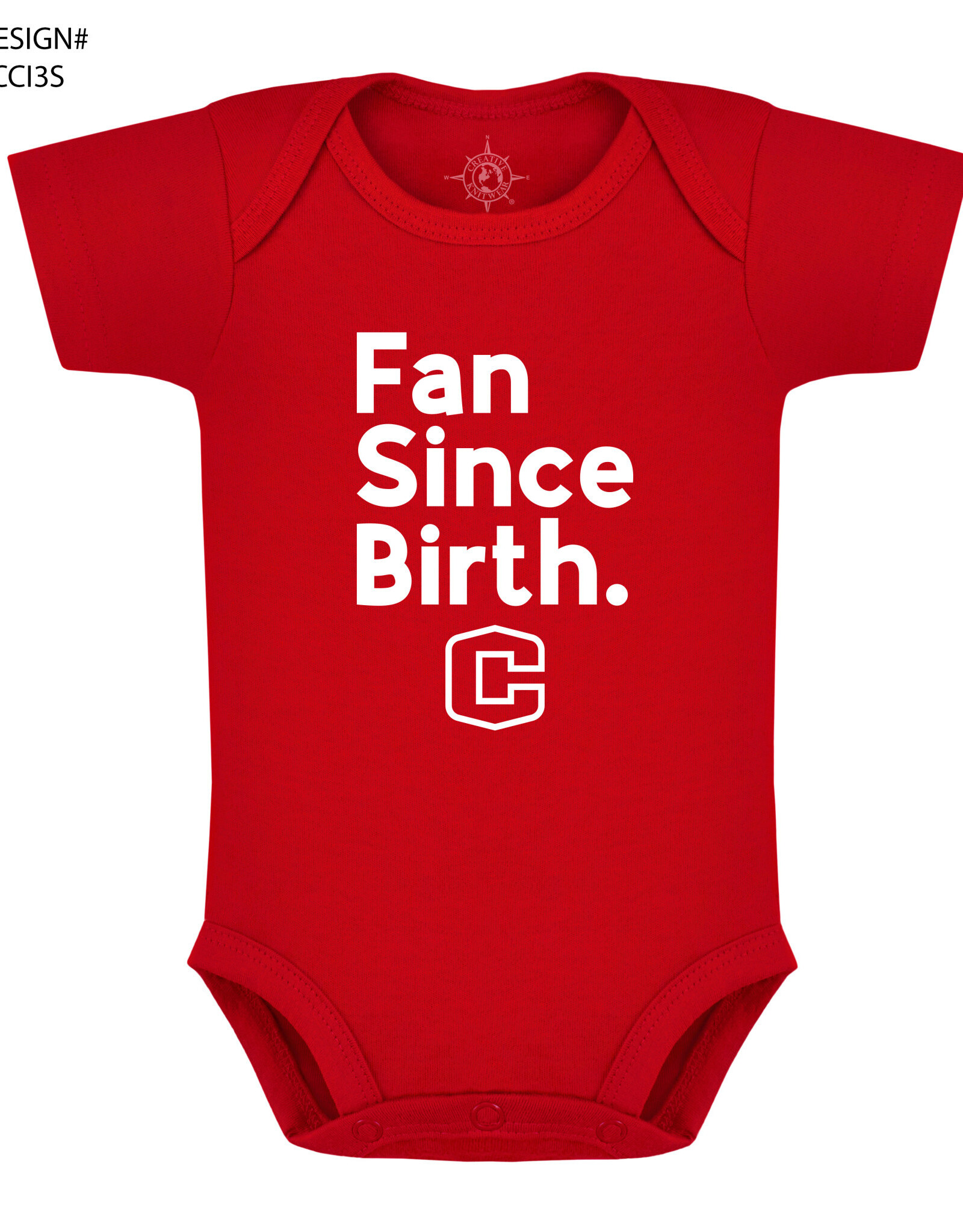 Creative Knitwear Creative Knitwear SS Onesie Fan Since Birth Red