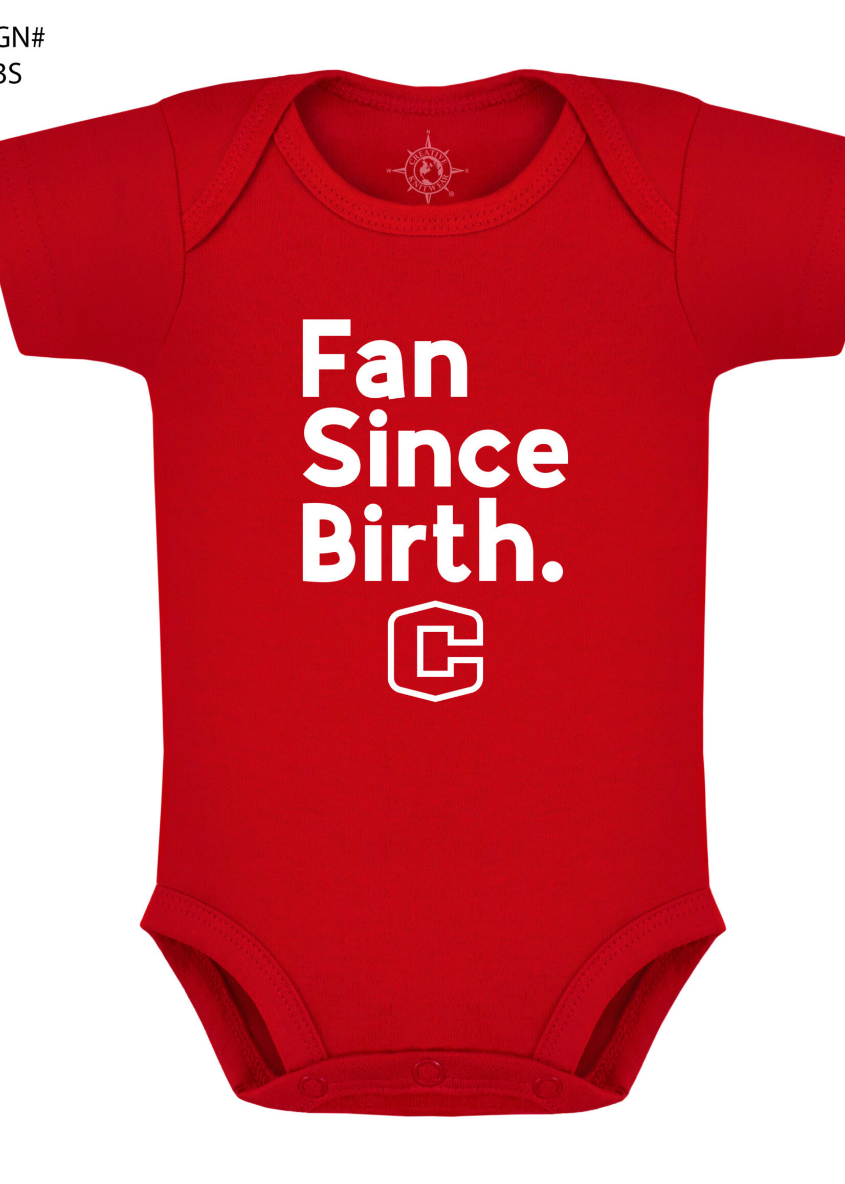 Creative Knitwear Creative Knitwear SS Onesie Fan Since Birth Red