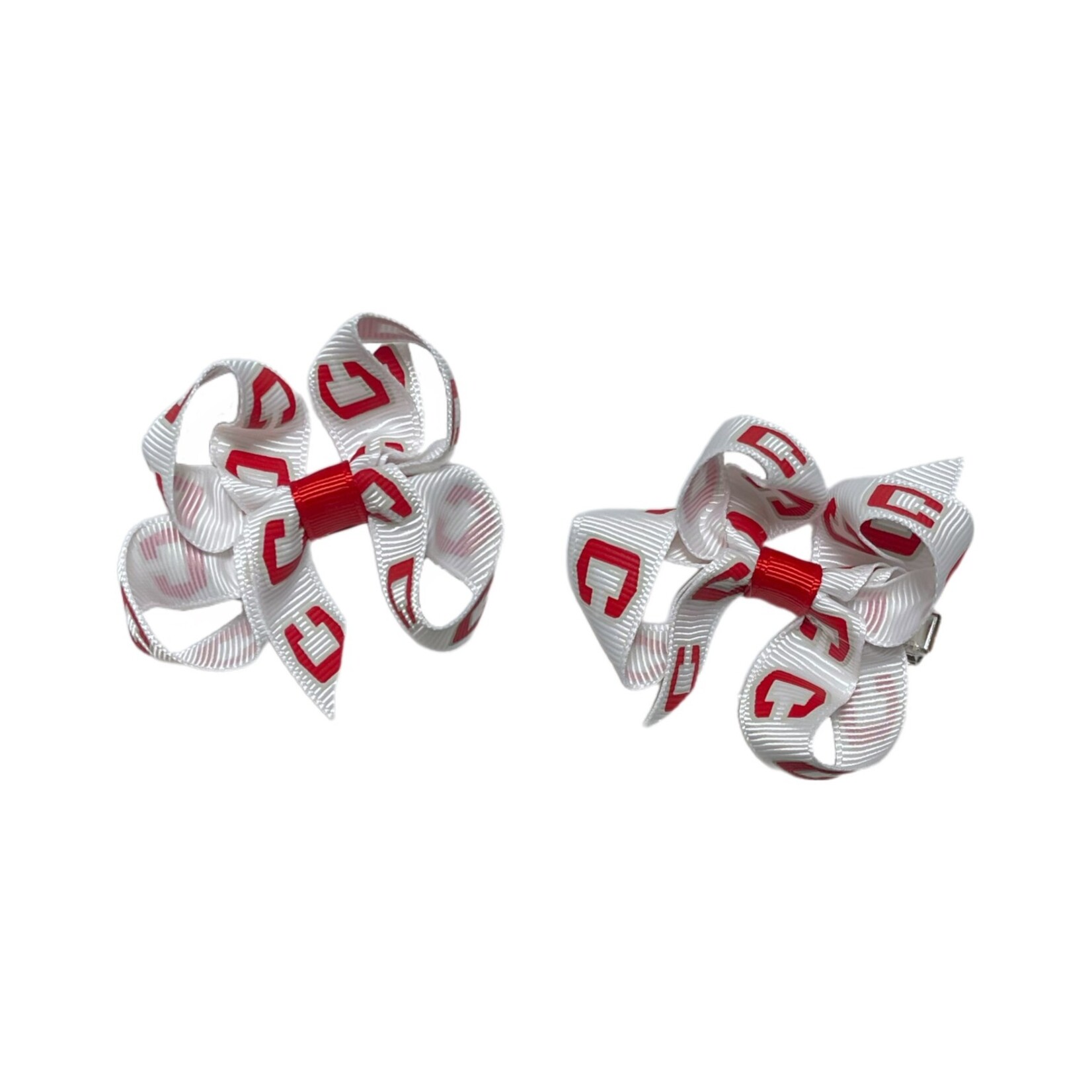 USA Licensed Bows & Accessories USA Bows Mini Hairbows Pair Logo Ribbon