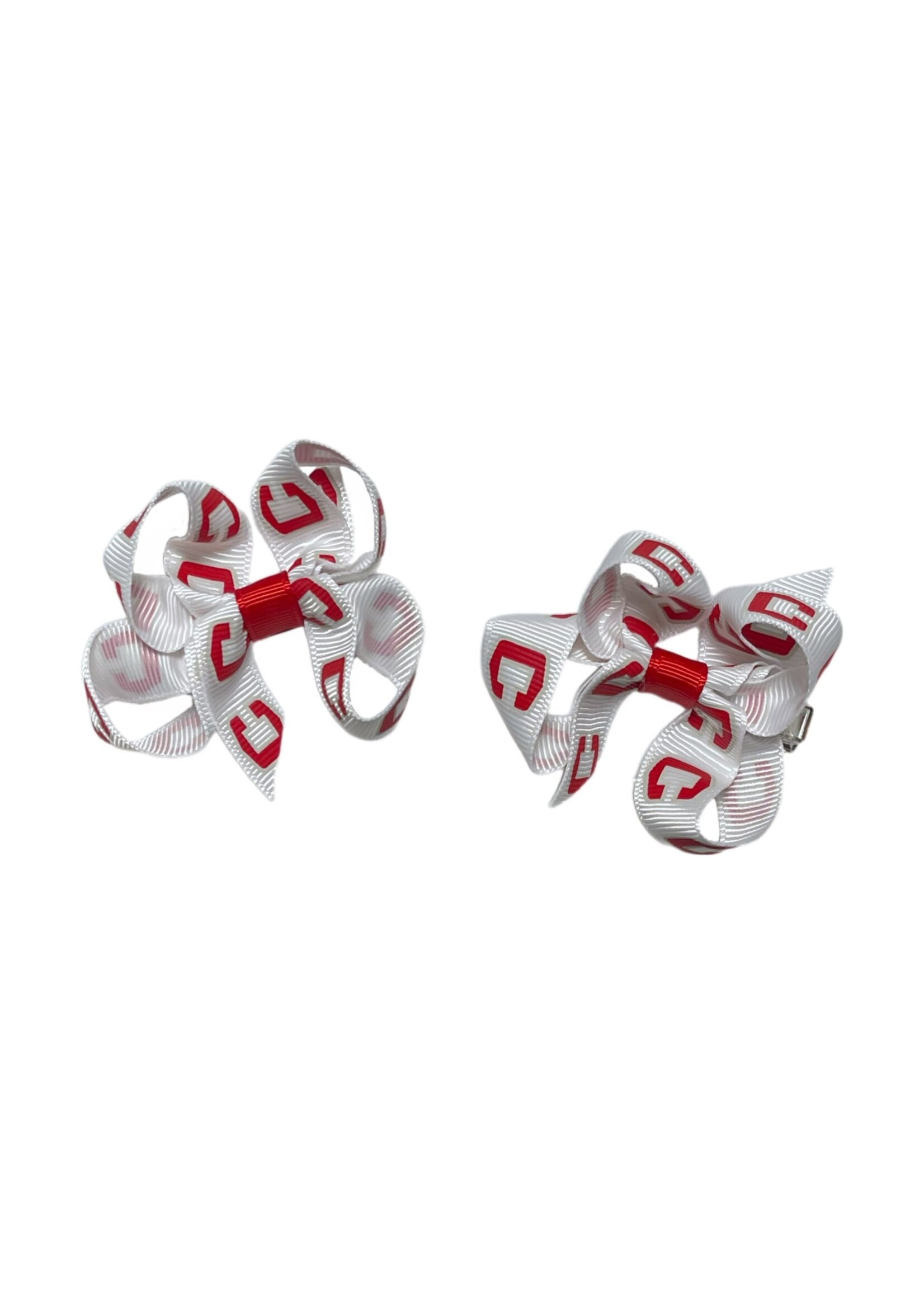 USA Licensed Bows & Accessories USA Bows Mini Hairbows Pair Logo Ribbon