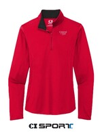 CI SPORT CI Sport 1/4 Zip Academic Logo Ladies Red